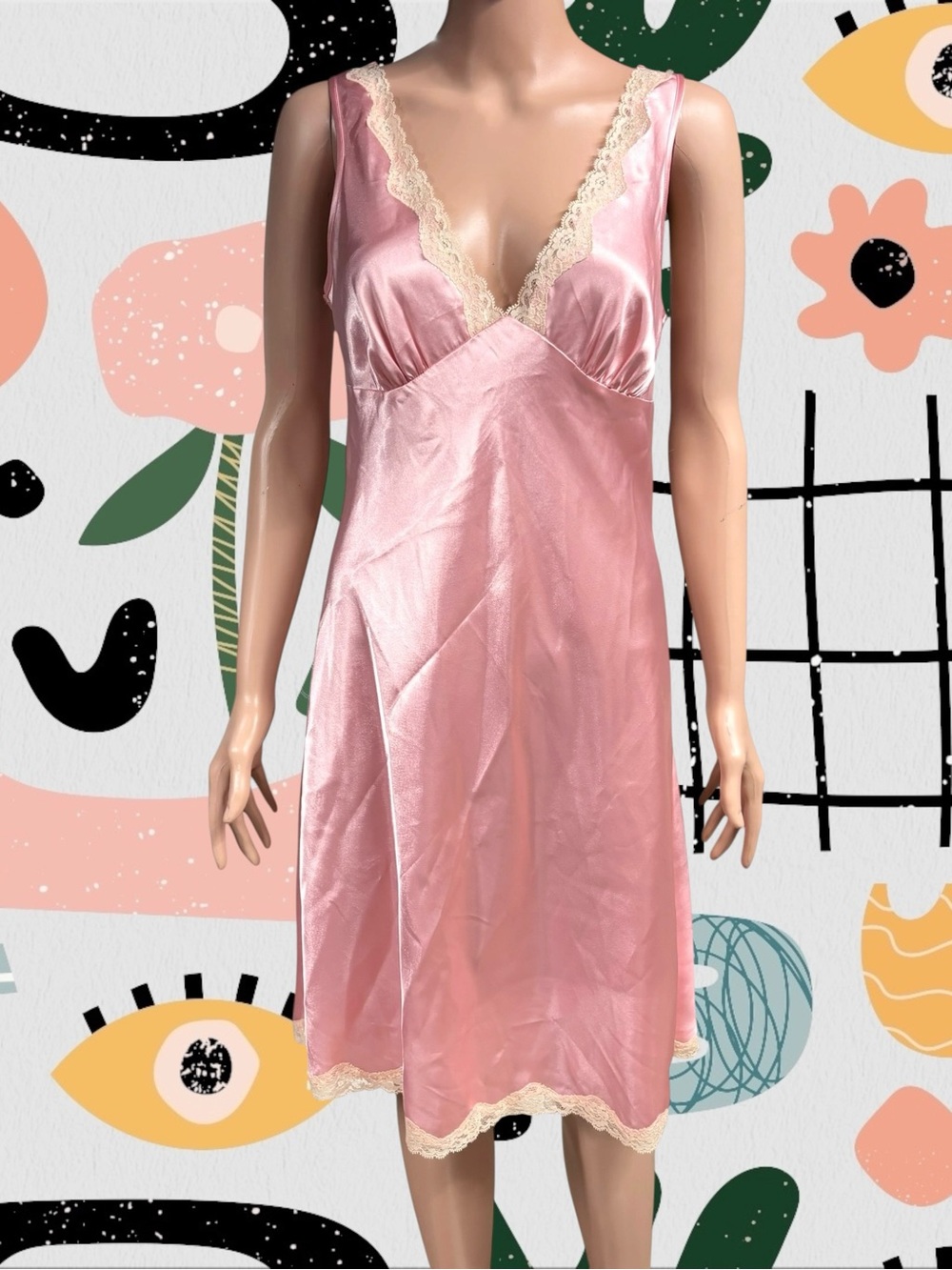 Victorias Secret | Y2K 2007 Pink Satin Lingerie Slip Dress Nightgown